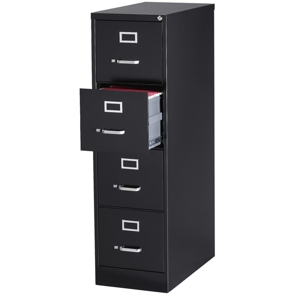 Black 4-Drawer Metal Vertical Filing Cabinet R67054