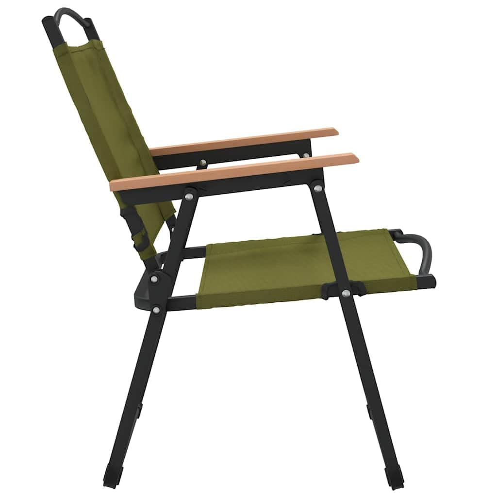 Green Oxford Fabric Folding Camping Chairs 2 Pack Y55999