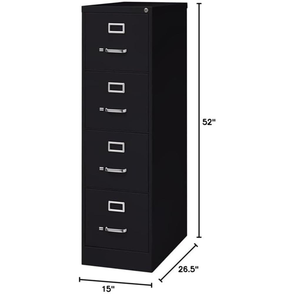 Black 4-Drawer Metal Vertical Filing Cabinet R67054