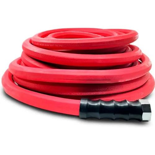 5/8 Inch x 100 Foot Heavy-Duty Rubber Water Hose with Brass GHT Fittings F274513