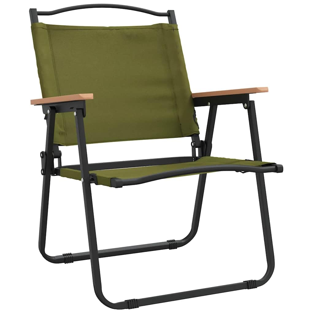 Green Oxford Fabric Folding Camping Chairs 2 Pack Y55999