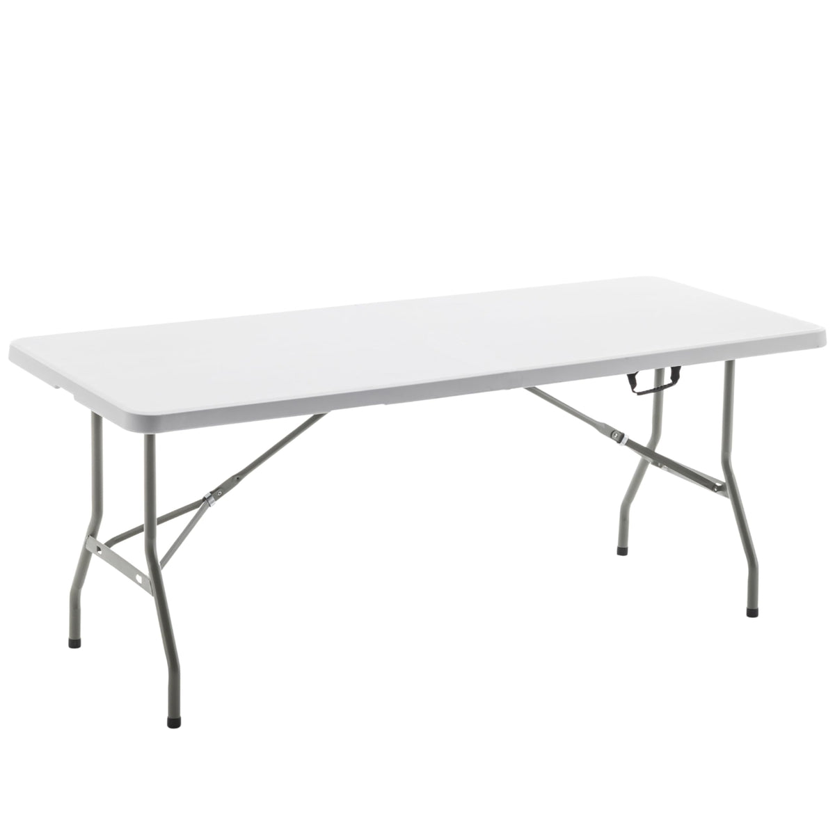 White Plastic Folding Table 6 Ft Heavy Duty Portable P79960