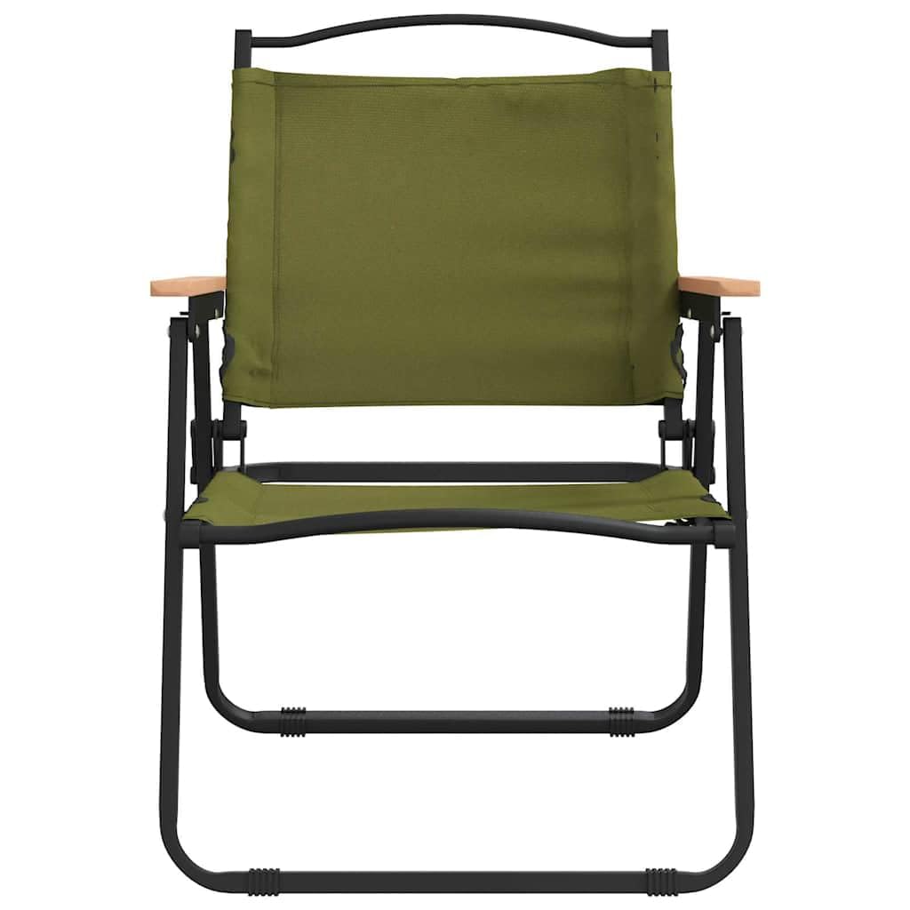 Green Oxford Fabric Folding Camping Chairs 2 Pack Y55999