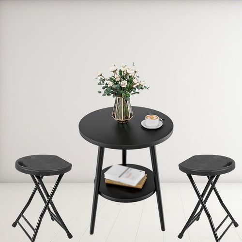 18 Inch Black Folding Plastic Metal Bar Stool L940