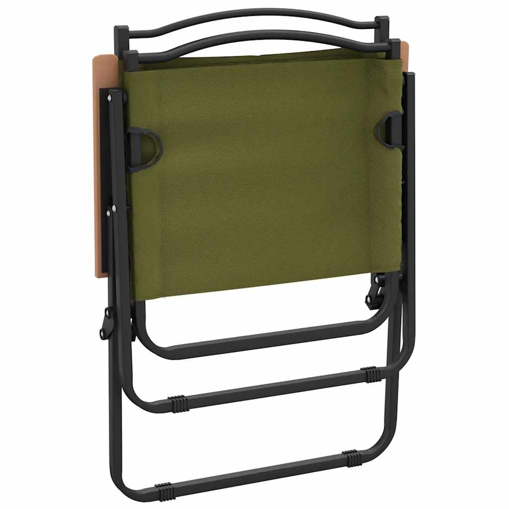 Green Oxford Fabric Folding Camping Chairs 2 Pack Y55999