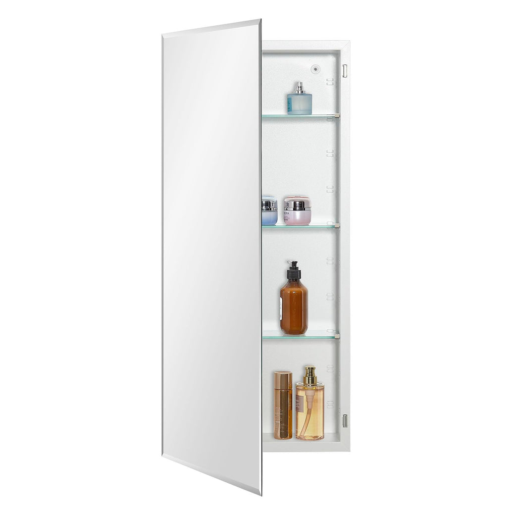 Bathroom Medicine Cabinet with Beveled Edge Mirrored Door 16 x 36 inch H40649