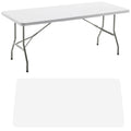 White Plastic Folding Table 6 Ft Heavy Duty Portable P79960