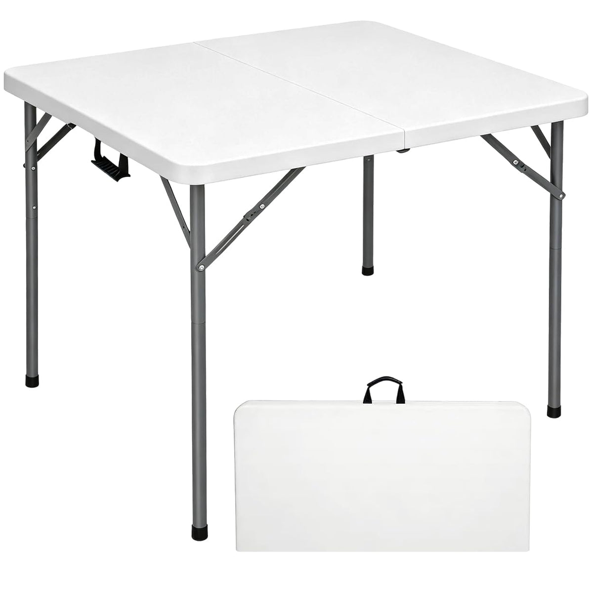34" Square Folding Card Table White D804092