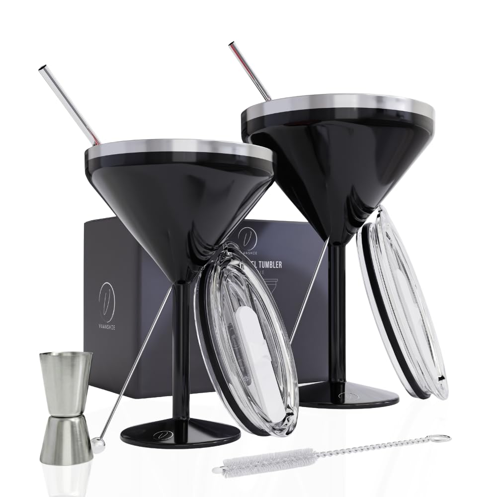 8 oz Stainless Steel Insulated Martini Glass Set of 2 Y3502