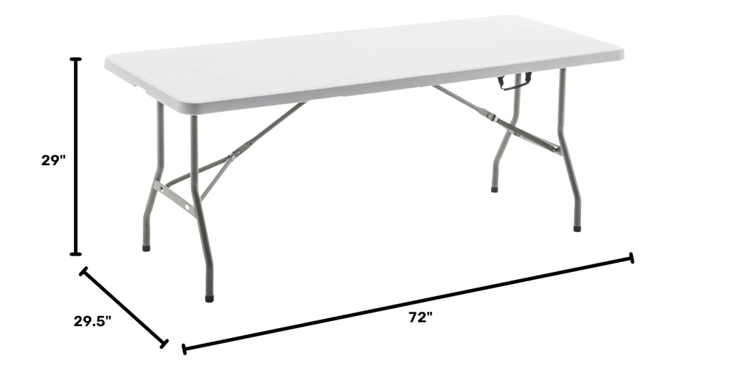 White Plastic Folding Table 6 Ft Heavy Duty Portable P79960