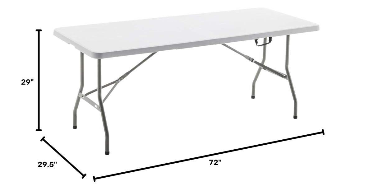 White Plastic Folding Table 6 Ft Heavy Duty Portable P79960