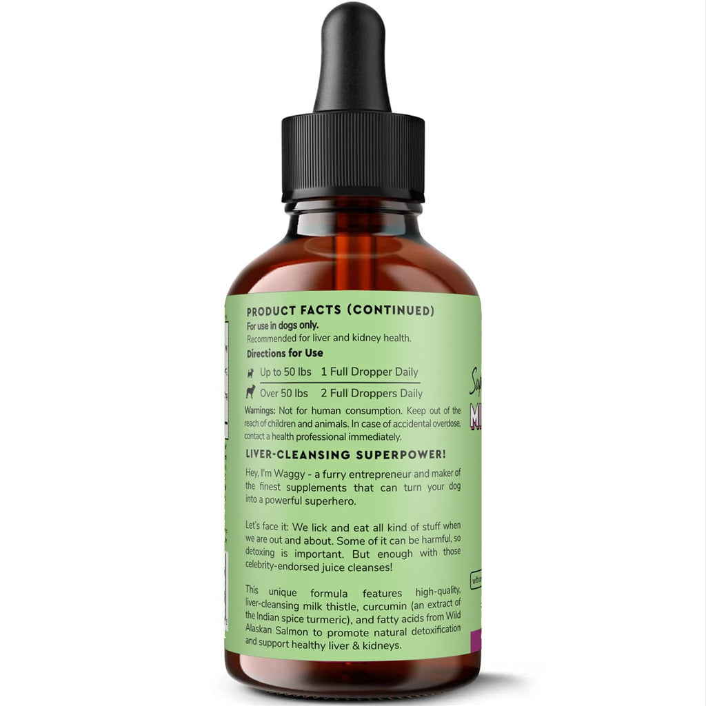 Milk Thistle Liver Support for Dogs with Salmon Oil & Curcumin 2 Oz Y599957