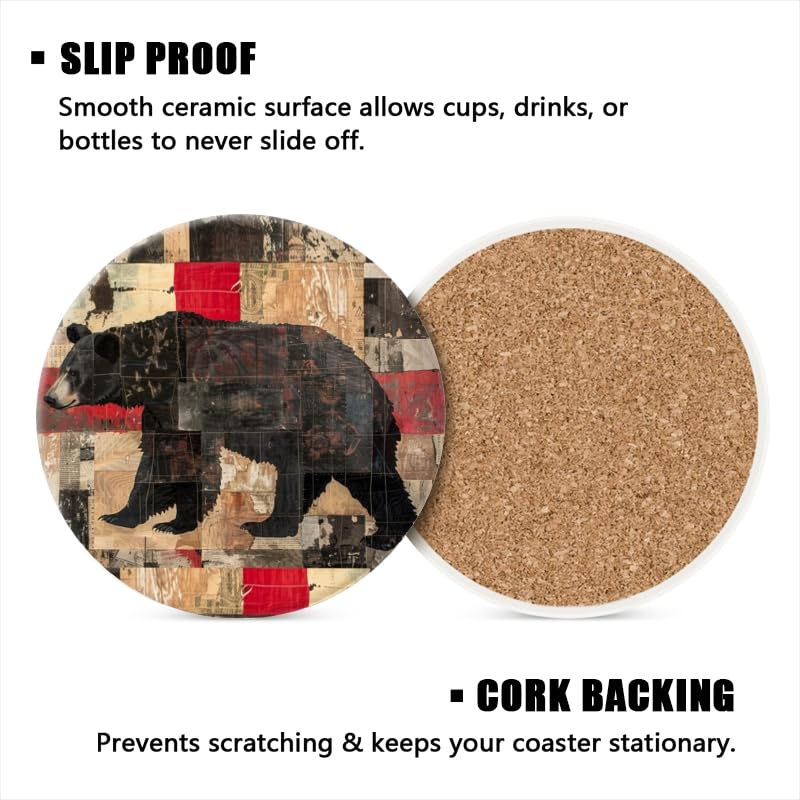 Set of 6 Ceramic Coasters with Holder O34816
