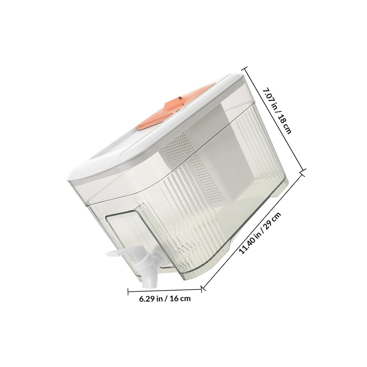 Cold Water Jug with Faucet 3.5l White Beverage Dispenser K68718
