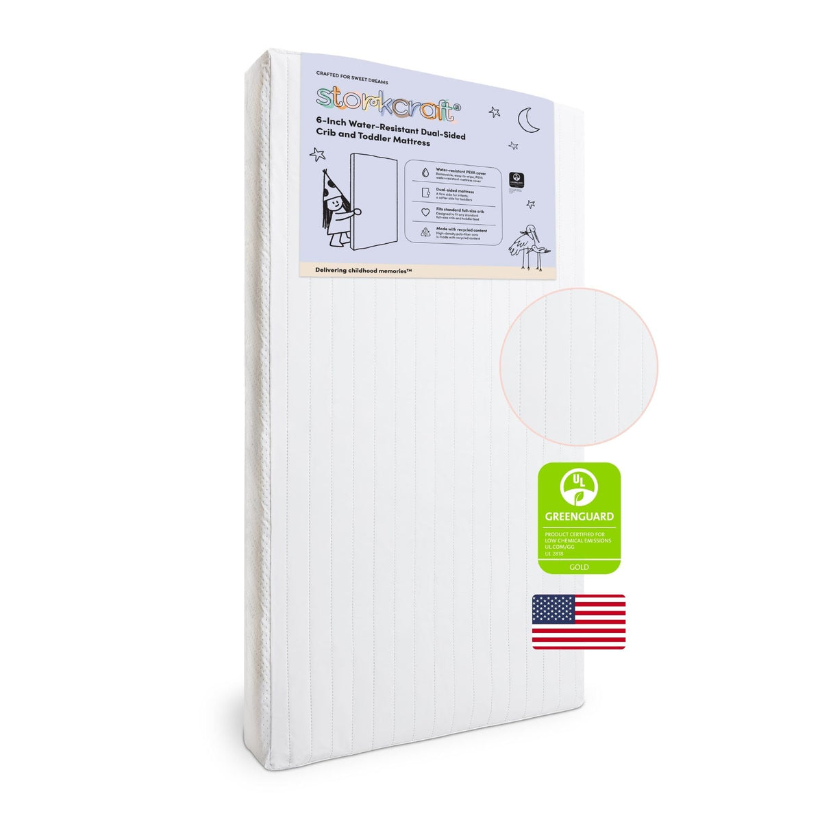6-Inch Water-Resistant Baby Crib & Toddler Mattress U660698