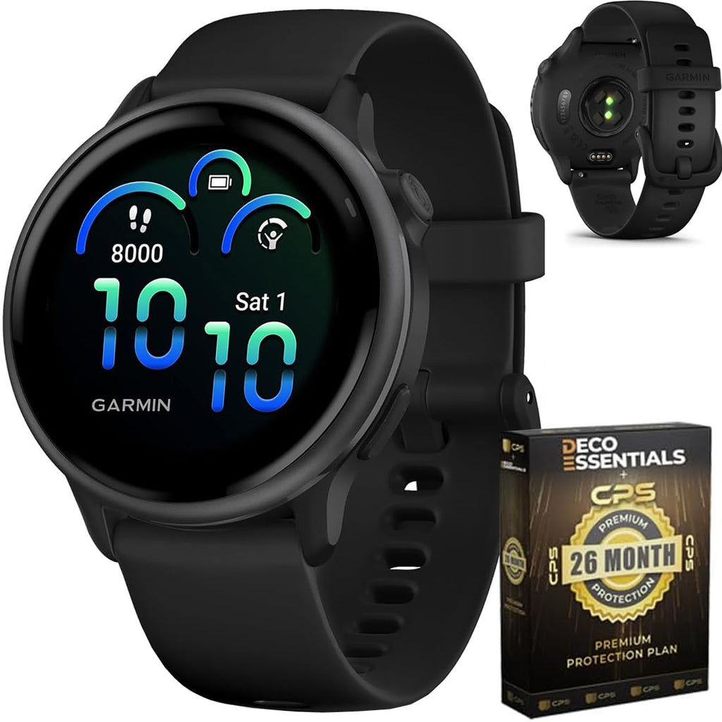 Black GPS Smartwatch with Silicone Band U4086