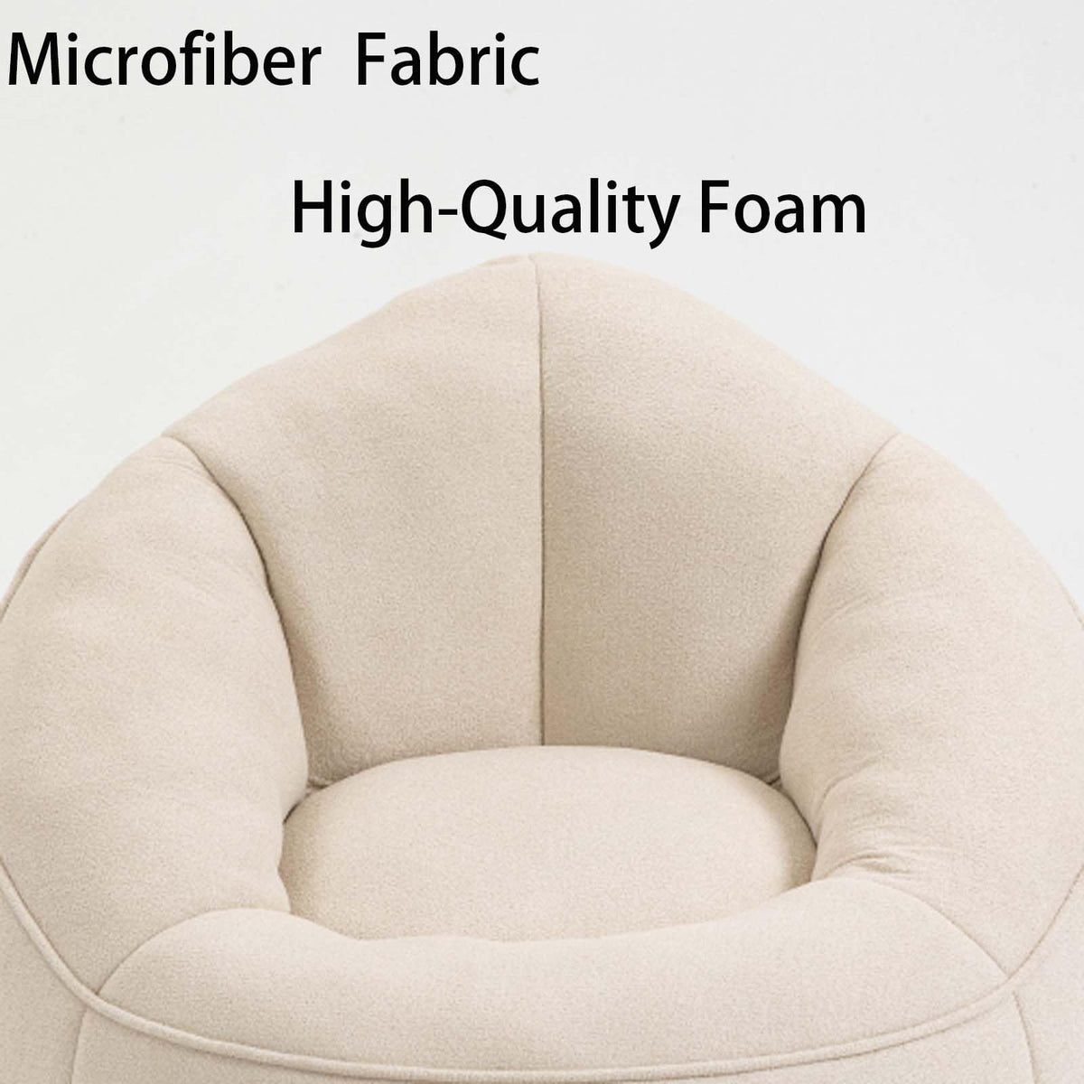 Yellow Memory Foam Bean Bag Chair with Footrest C88257