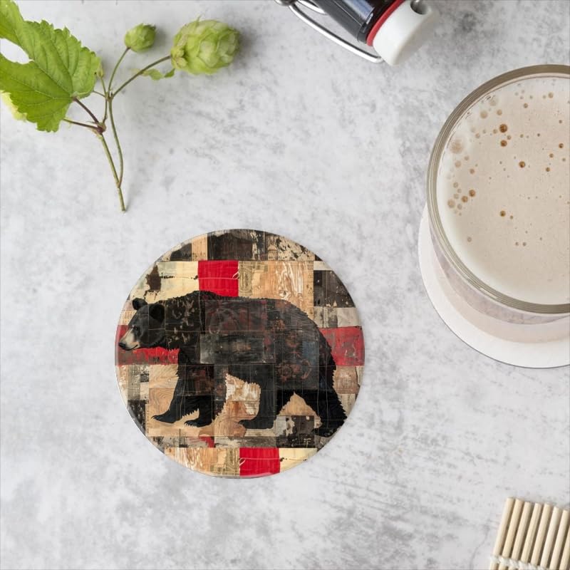Set of 6 Ceramic Coasters with Holder O34816
