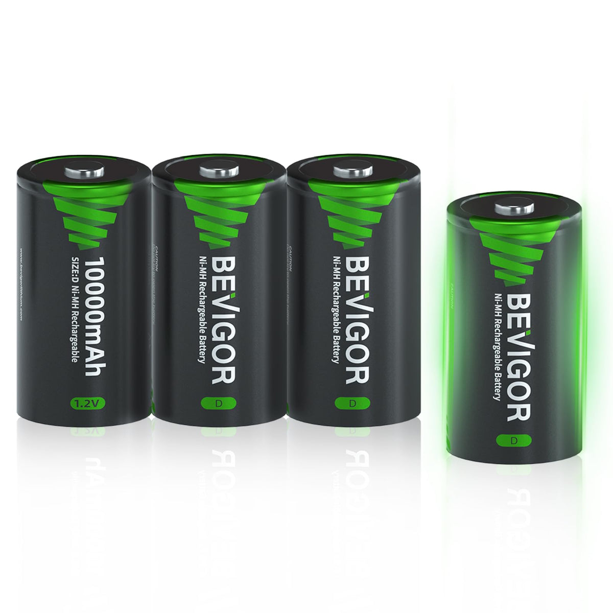 Rechargeable D Batteries 10000mAh NiMH 4 Count M111928