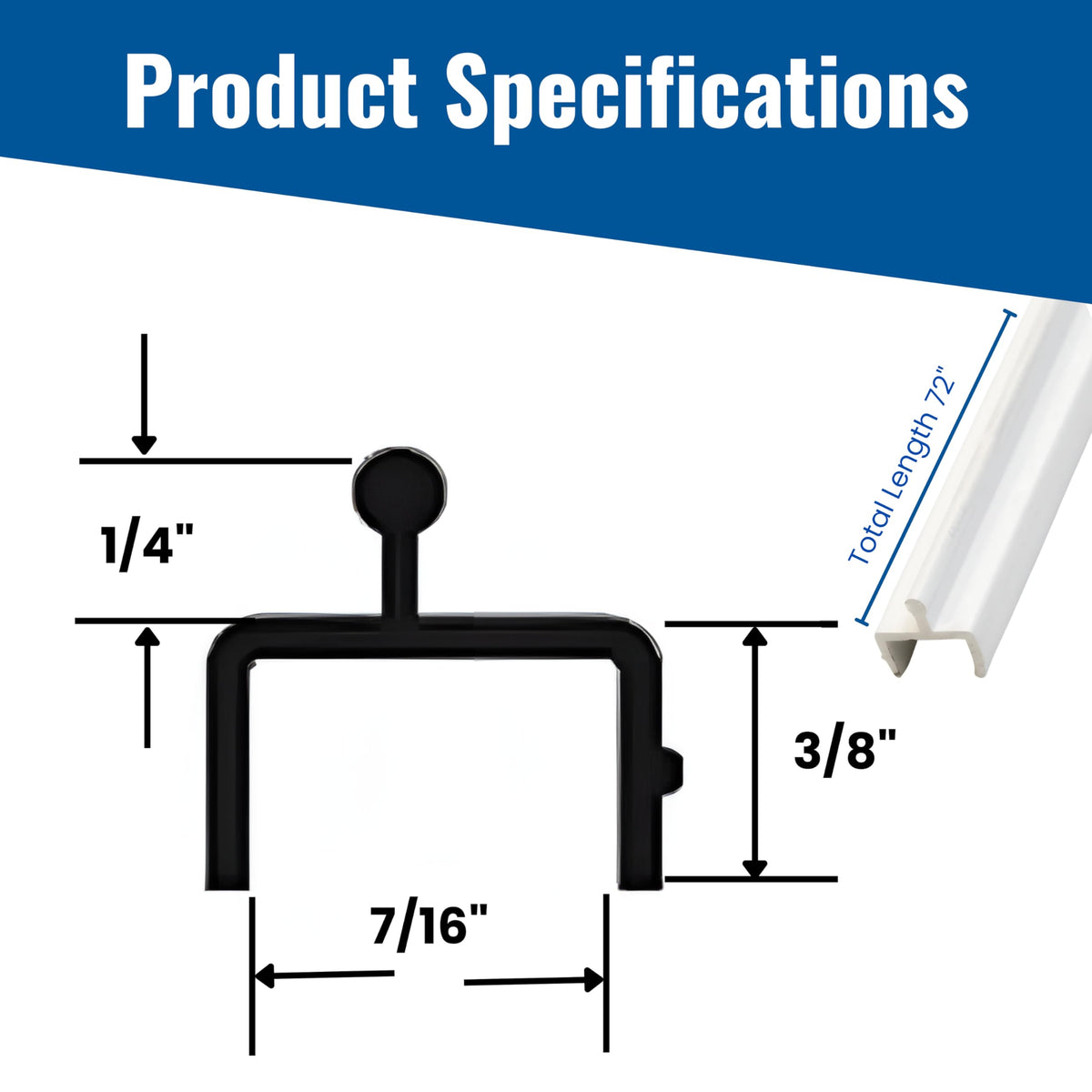 White Vinyl Sliding Screen Door Track R789