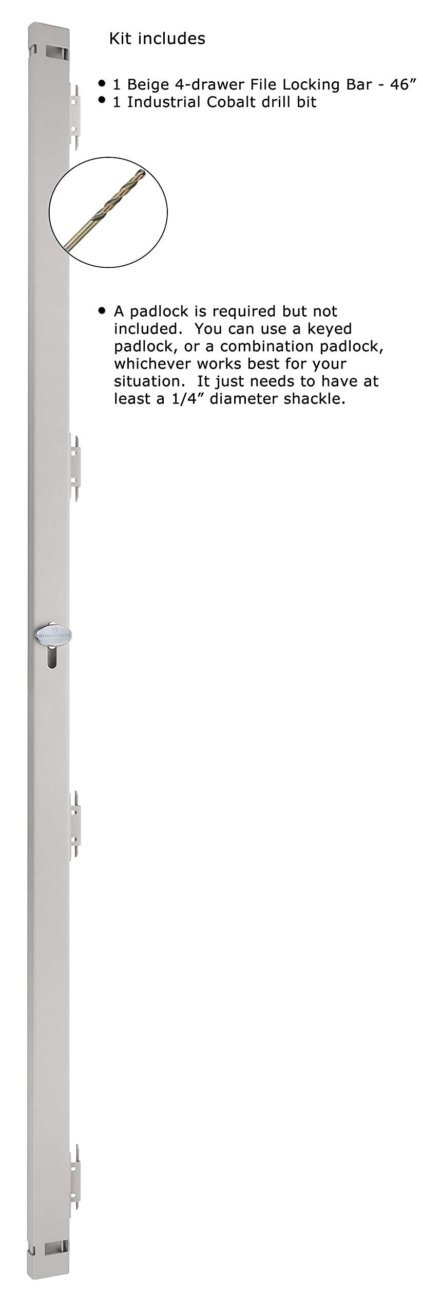 Locking Bar 4 Drawer File Cabinet A644