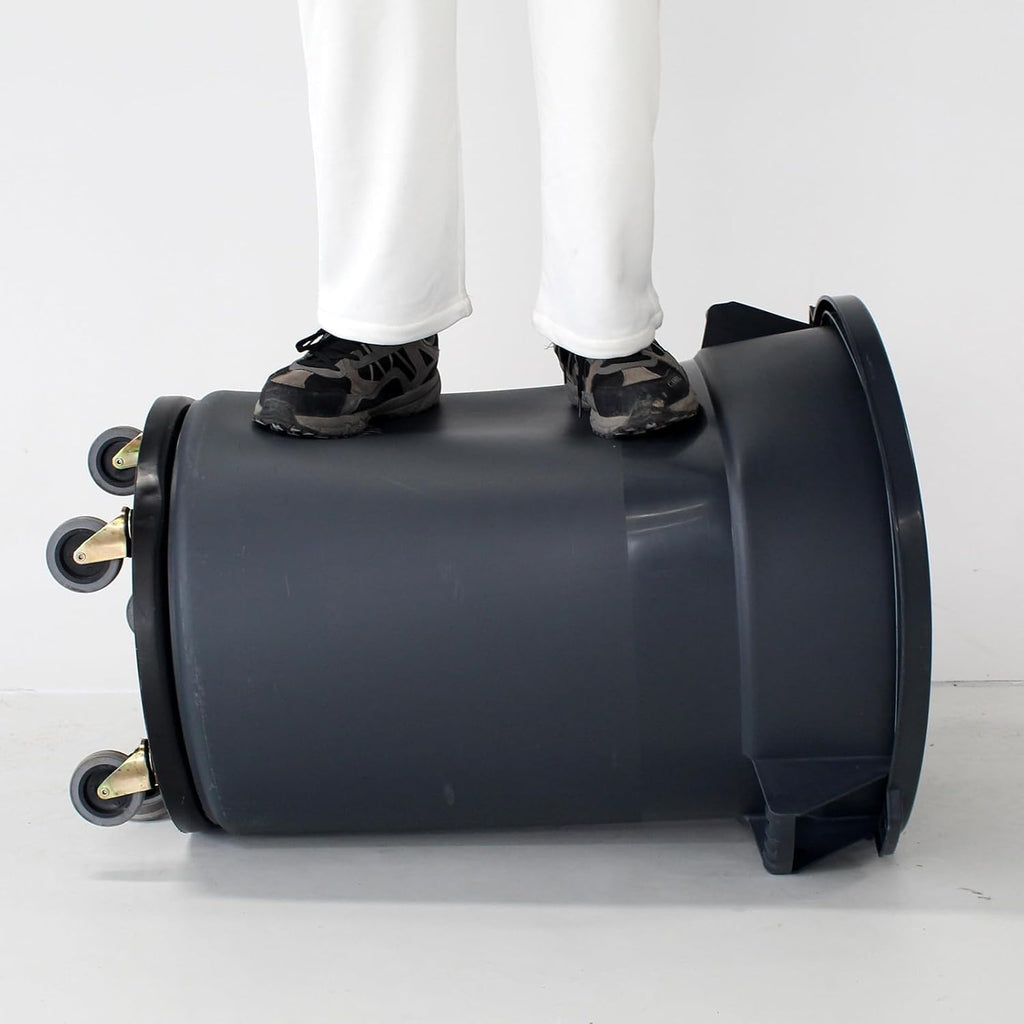 32 Gallon Grey Outdoor Trash Can with Lid and Wheels V331