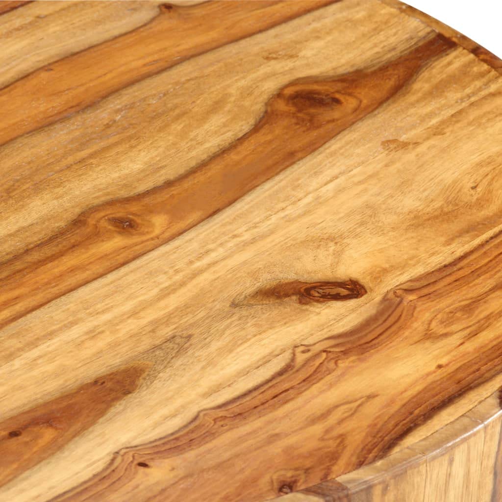 Round Coffee Table 25.6"x11.8" Solid Sheesham Wood O2030
