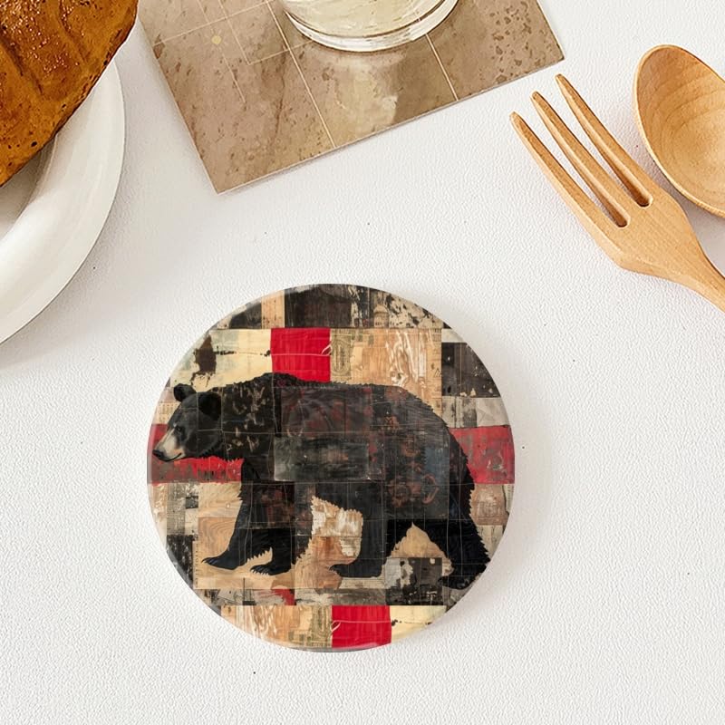 Set of 6 Ceramic Coasters with Holder O34816
