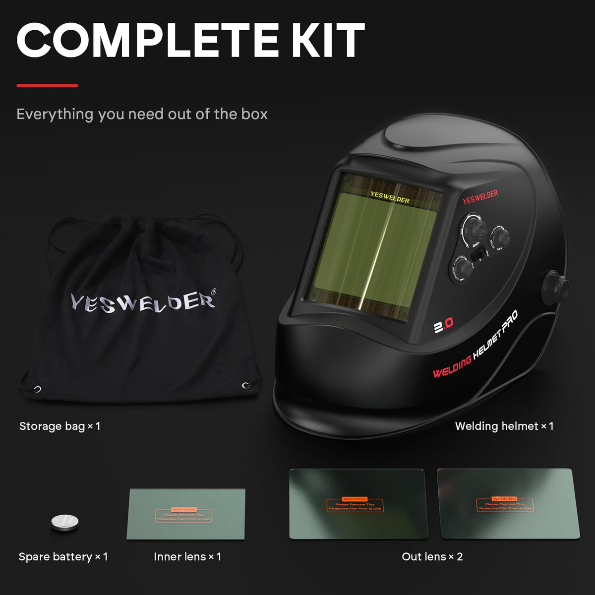 Auto Darkening Welding Helmet Large View H747921