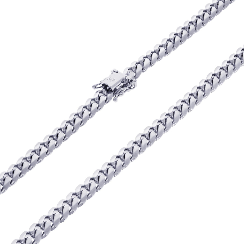 14k White Gold 6mm Chain Necklace J585