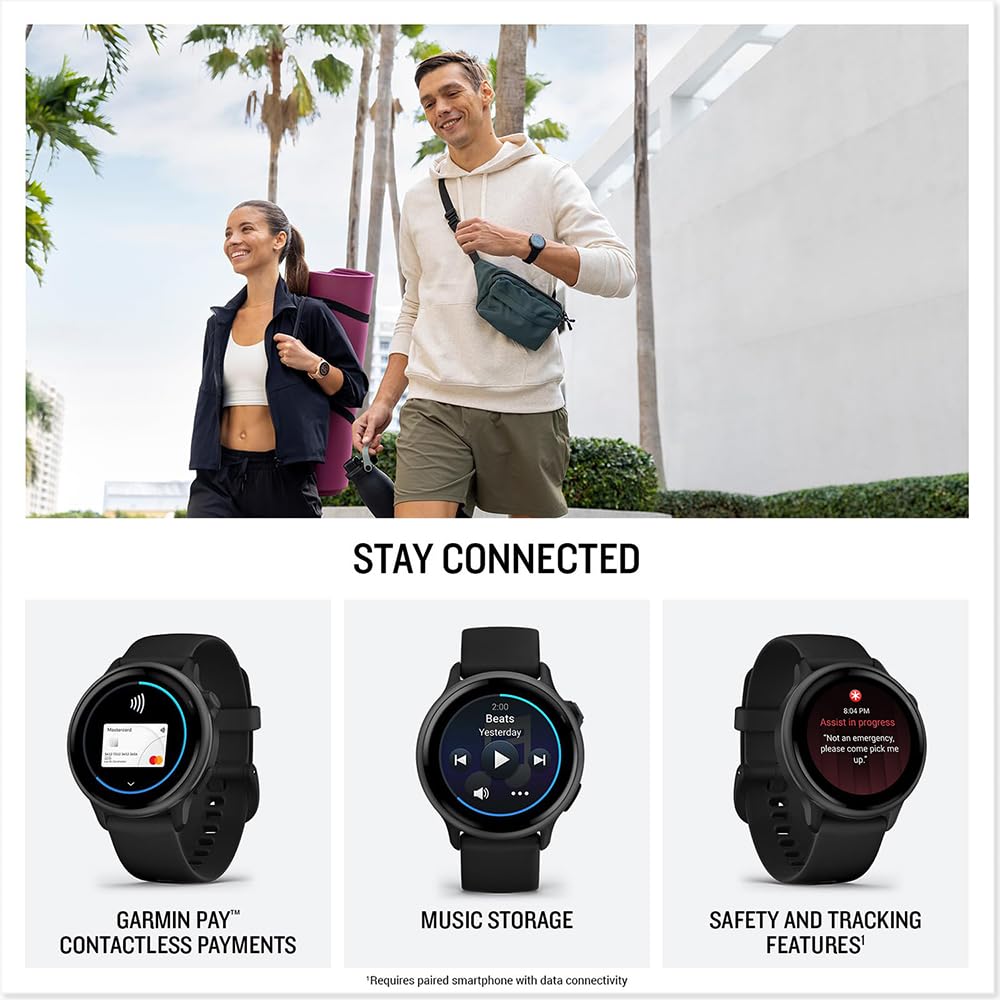 Black GPS Smartwatch with Silicone Band U4086