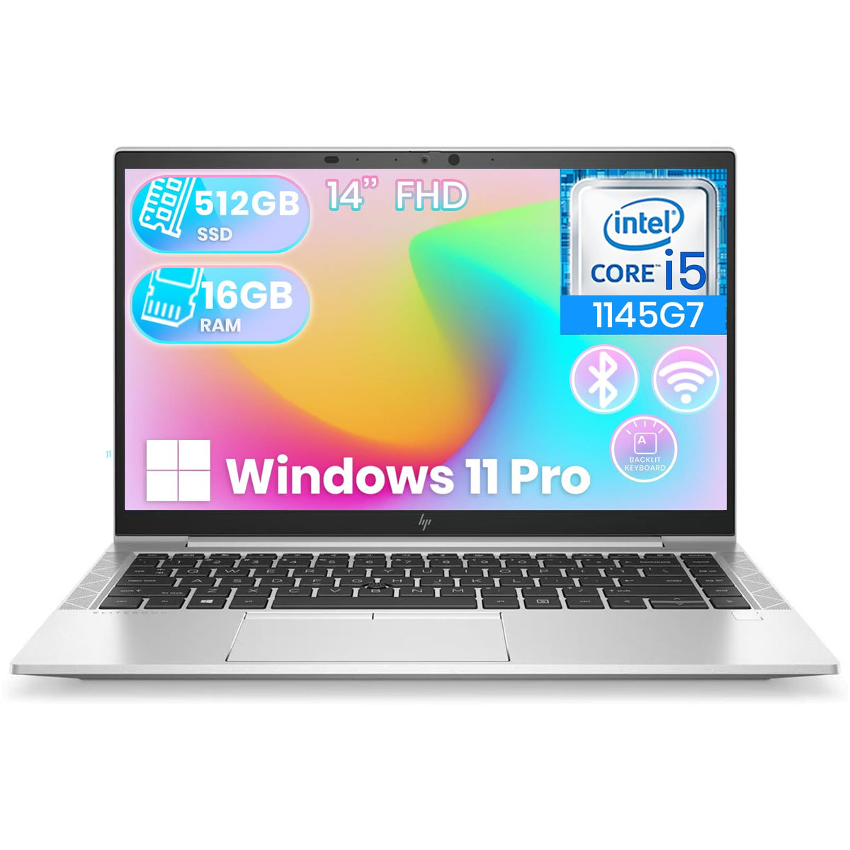 14-inch Laptop, Intel Core i5, 16GB RAM, 512GB SSD, Windows 11 Pro M96476