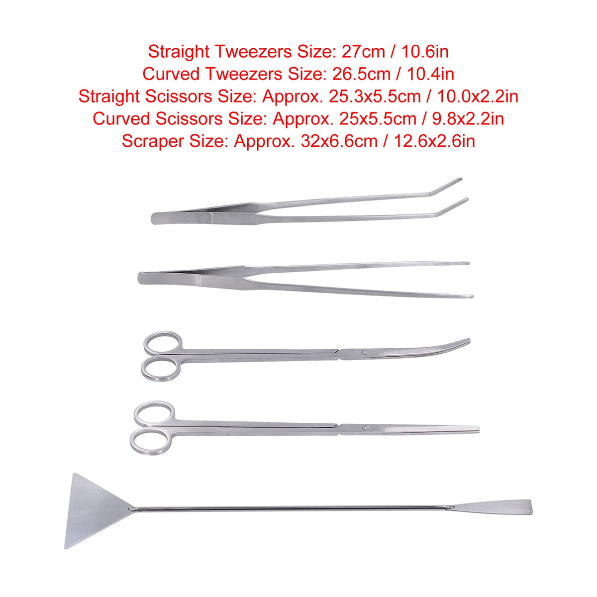 5 in 1 Stainless Steel Aquarium Cleaning Tool Kit S54580