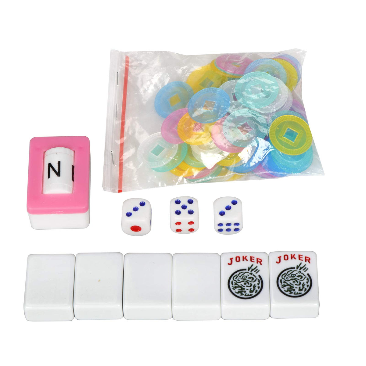 166 Tiles Mahjong Set with Racks Pushers Bag P74999