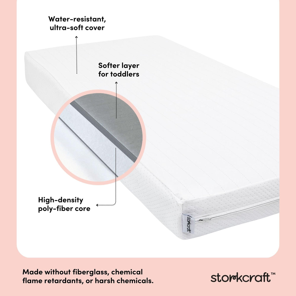6-Inch Water-Resistant Baby Crib & Toddler Mattress U660698