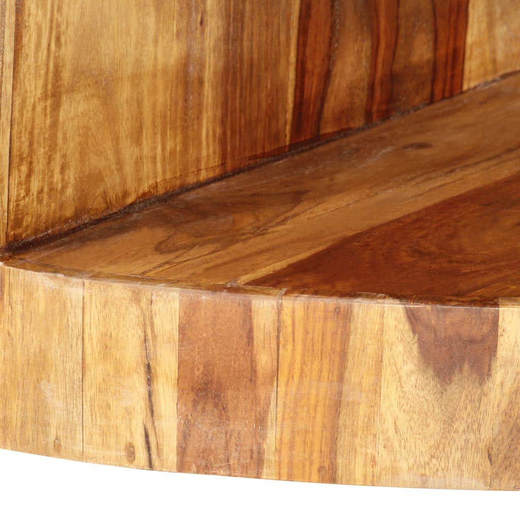 Round Coffee Table 25.6"x11.8" Solid Sheesham Wood O2030