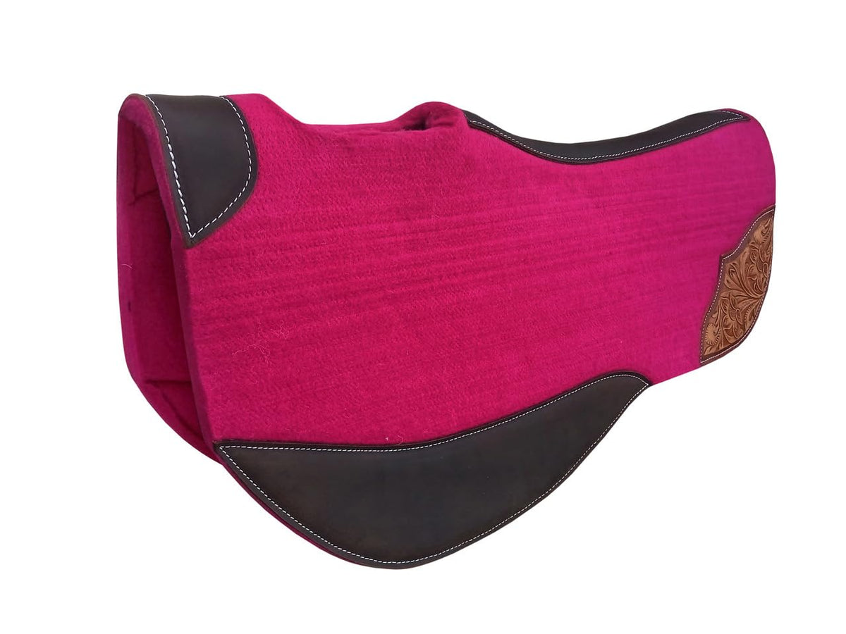 32"x32" Western Contoured Wool Felt Cotton Bareback Saddle Pad T9550
