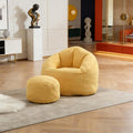 Yellow Memory Foam Bean Bag Chair with Footrest C88257