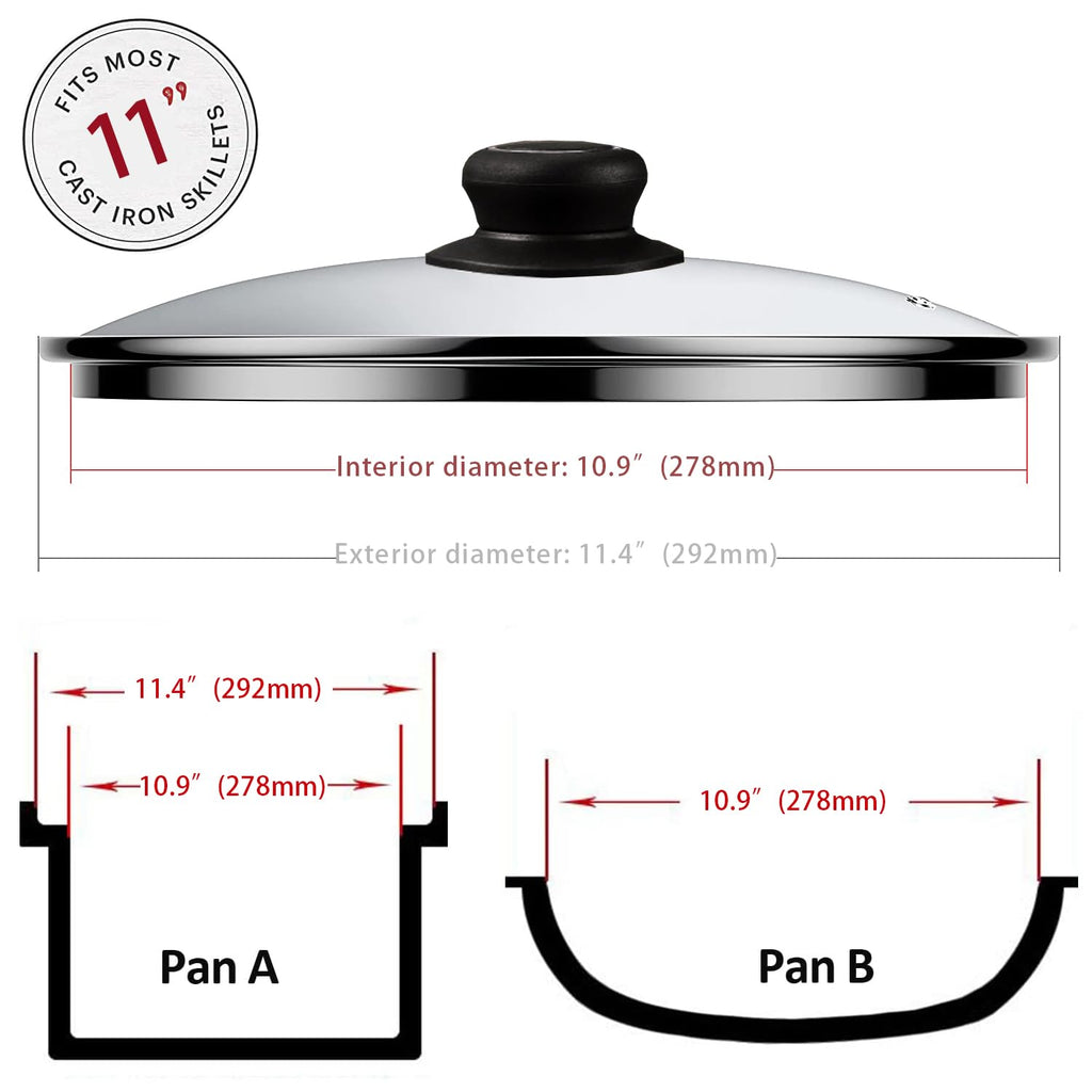 11 Inch Tempered Glass Pan Lid U607033