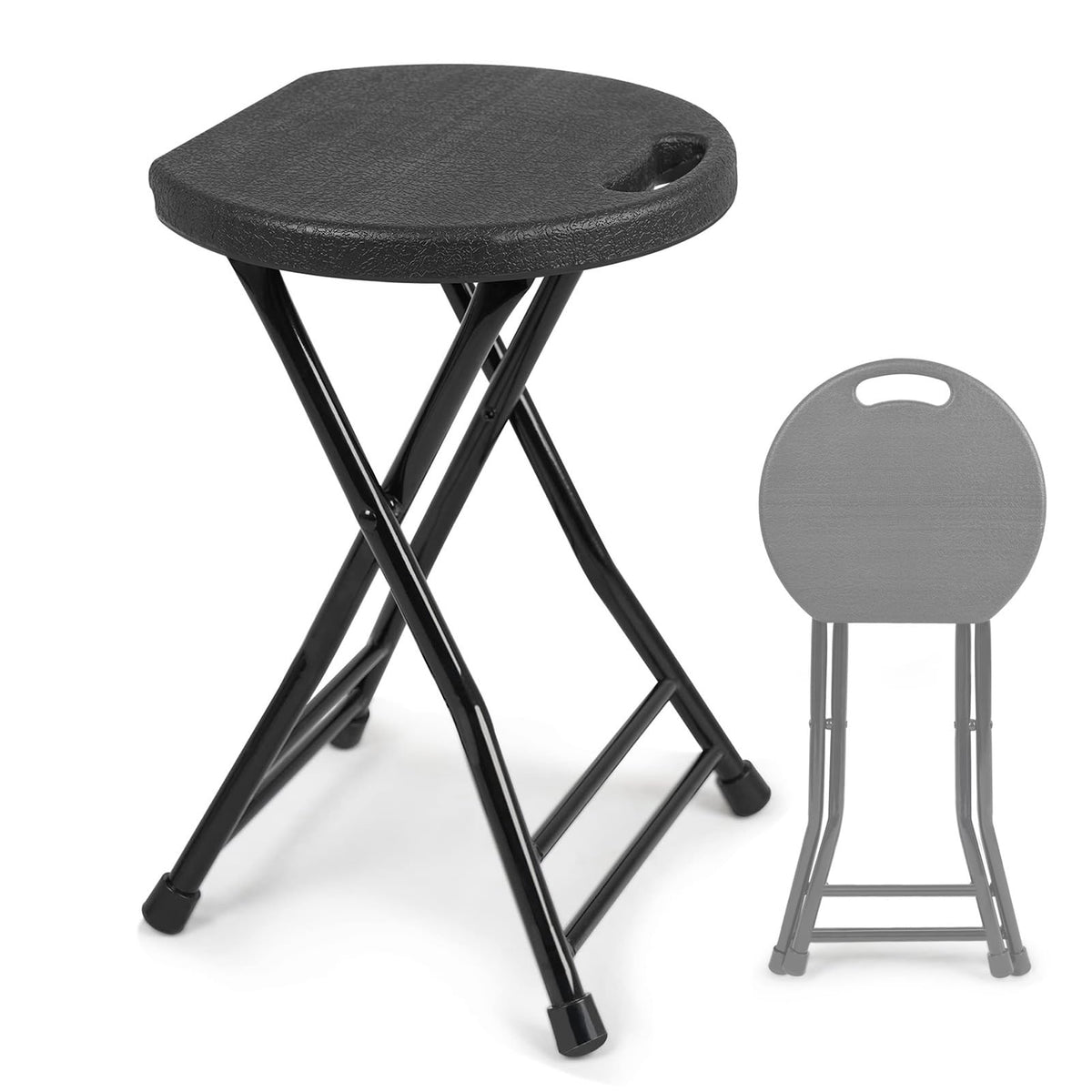 18 Inch Black Folding Plastic Metal Bar Stool L940