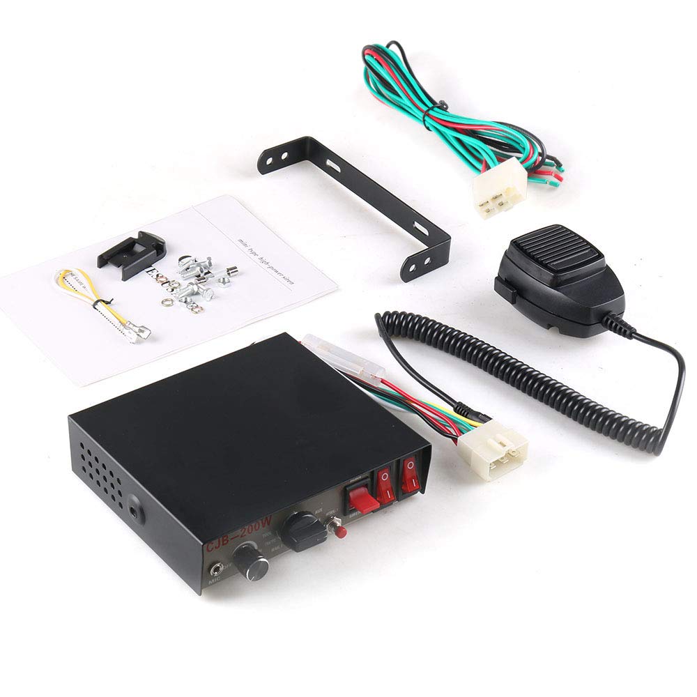 12V 200W 9 Tones Car Warning Alarm Siren Horn Speaker with Microphone L576