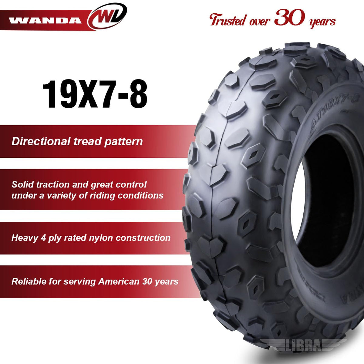19X7-8 4PR ATV Tires O39561