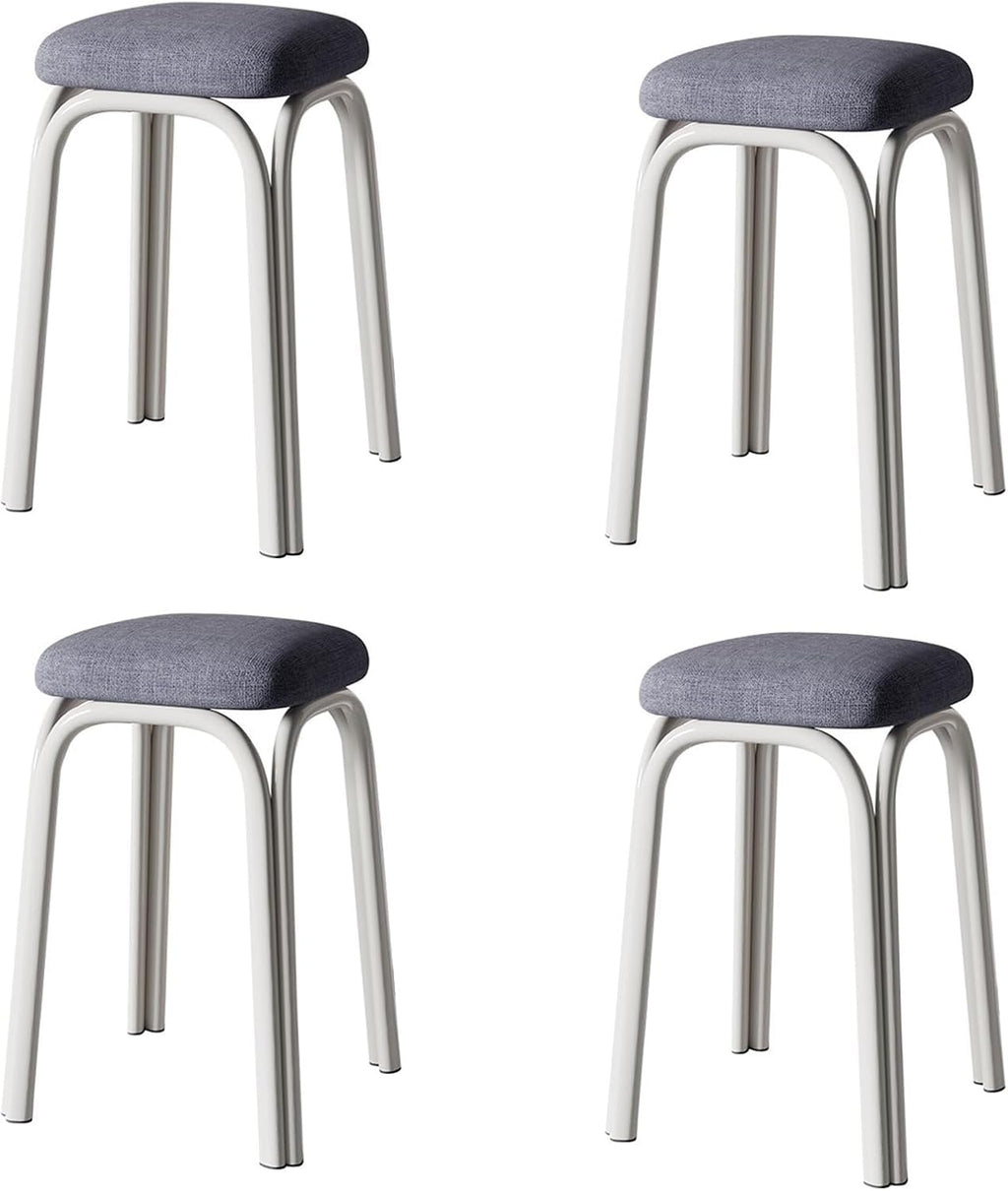 Set of 4 Green Metal Stacking Stools R61036