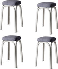 Set of 4 Green Metal Stacking Stools R61036