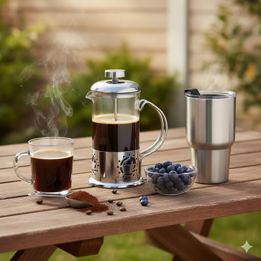12 oz Glass Stainless French Press Coffee Maker N895