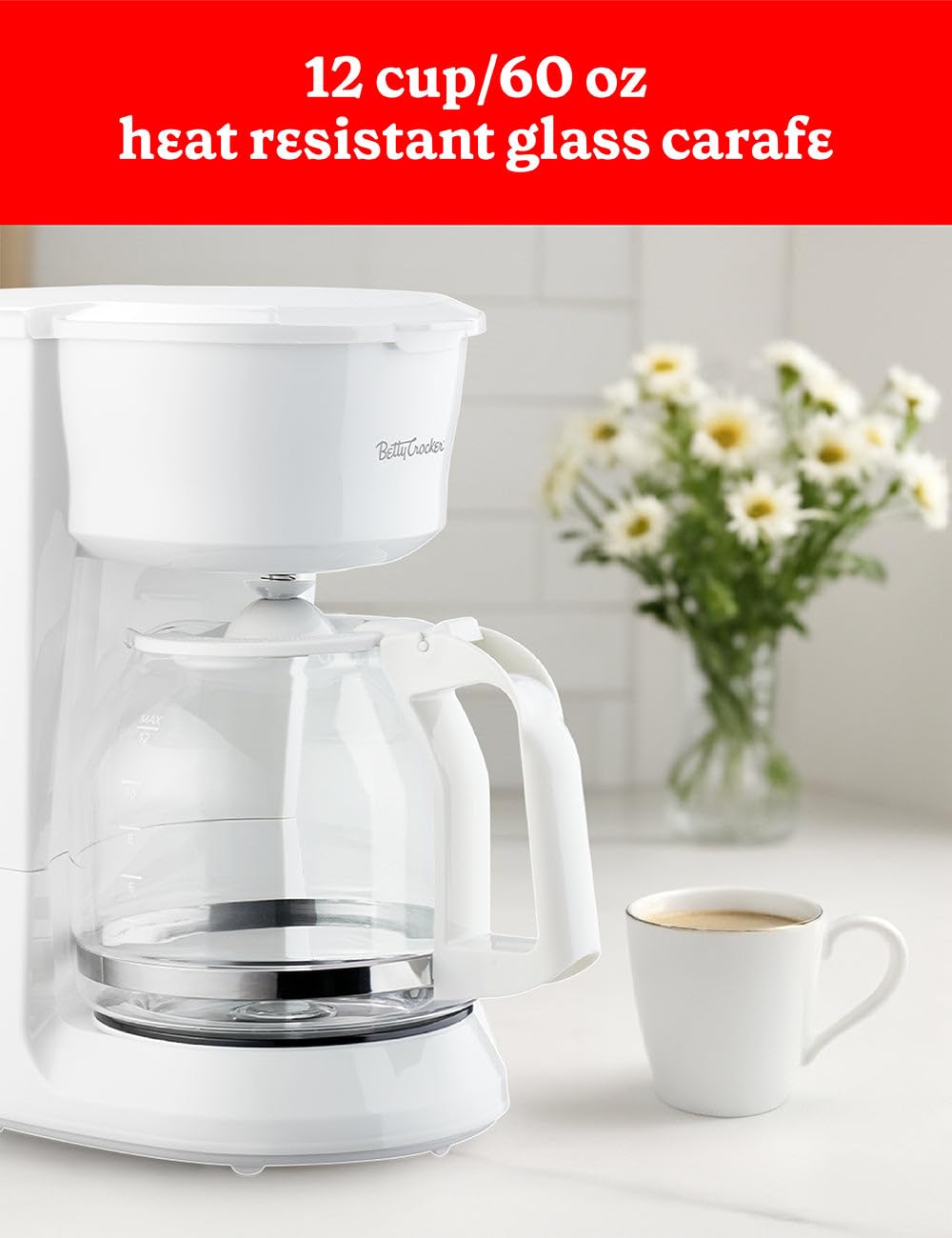 12-Cup Drip Coffee Maker with Glass Carafe E844