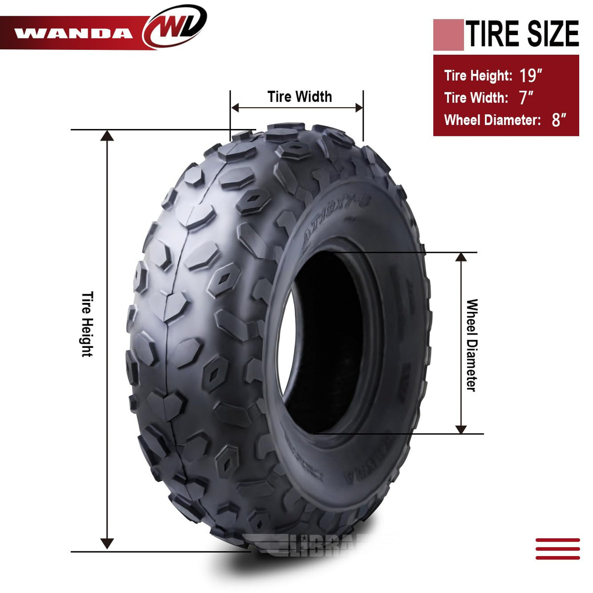 19X7-8 4PR ATV Tires O39561
