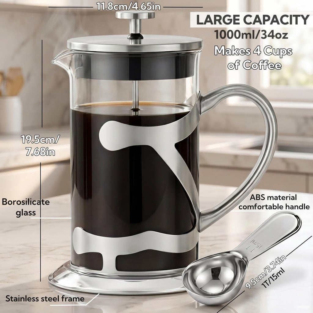 Stainless Steel French Press Coffee Maker 1L M77069