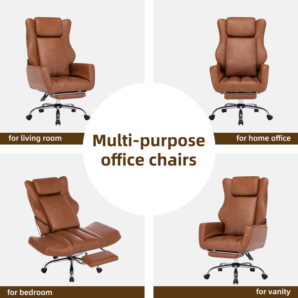 Brown Faux Leather Massage Office Chair K9890