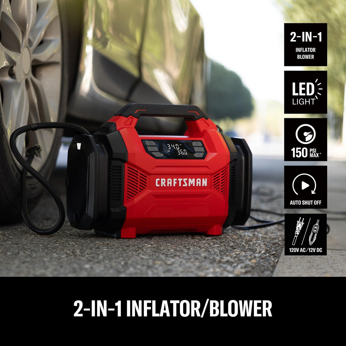 Dual Power Tire Inflator with Digital Gauge F12446
